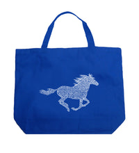 Load image into Gallery viewer, Horse Breeds - Large Word Art Tote Bag
