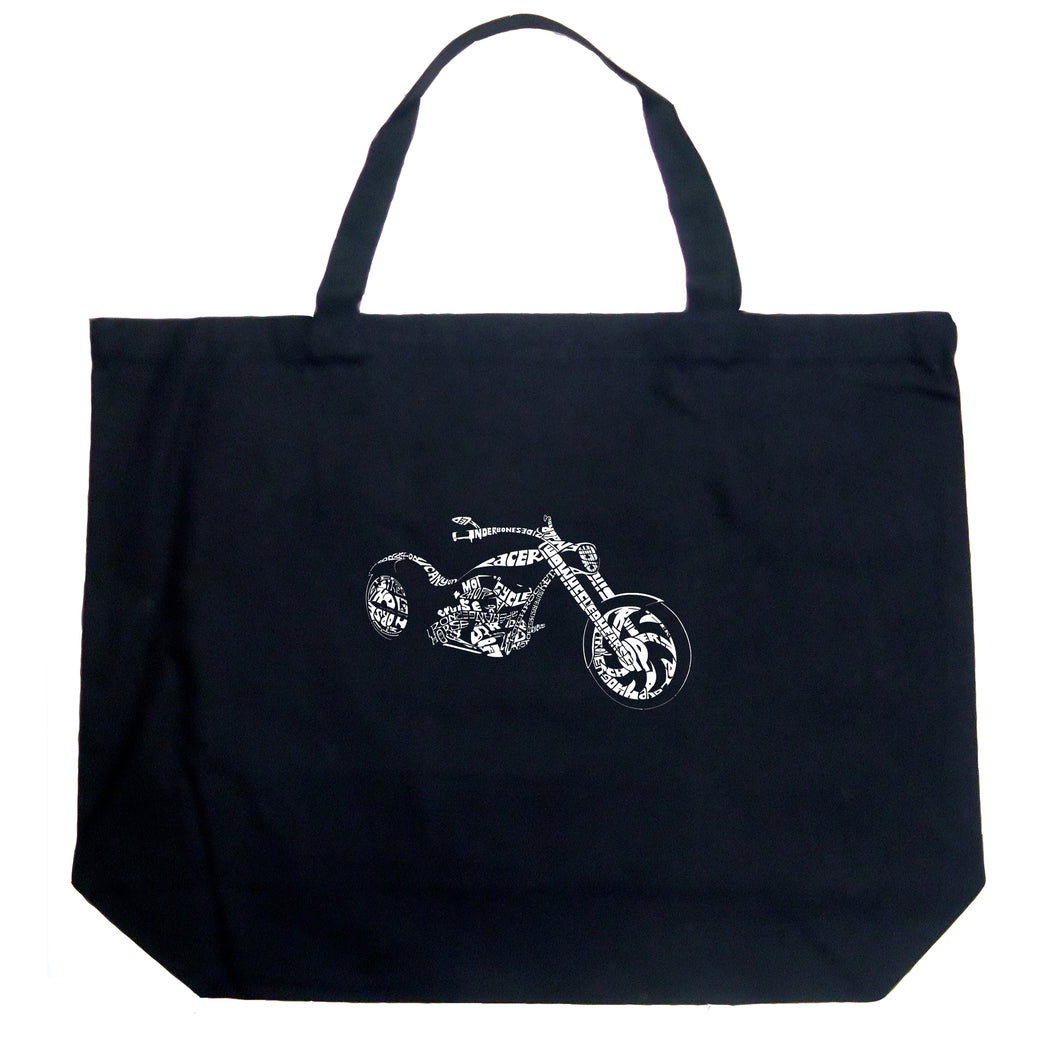 MOTORCYCLE - Large Word Art Tote Bag