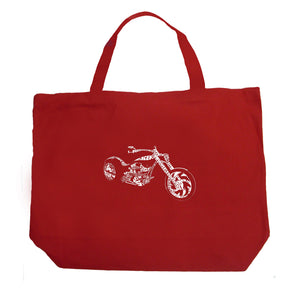 MOTORCYCLE - Large Word Art Tote Bag