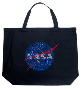 NASA's Most Notable Missions - Large Word Art Tote Bag