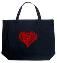Load image into Gallery viewer, All You Need Is Love - Large Word Art Tote Bag