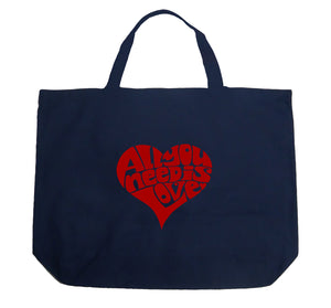 All You Need Is Love - Large Word Art Tote Bag