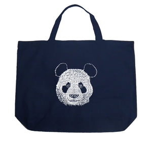 Panda - Large Word Art Tote Bag