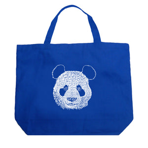 Panda - Large Word Art Tote Bag
