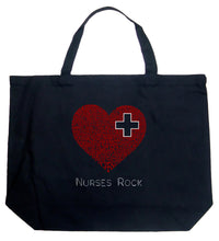 Load image into Gallery viewer, Nurses Rock - Large Word Art Tote Bag