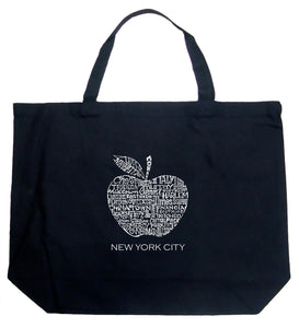 Neighborhoods in NYC - Large Word Art Tote Bag