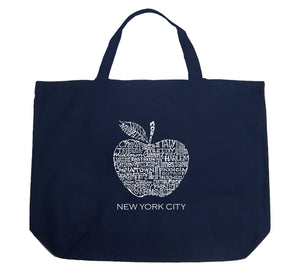 Neighborhoods in NYC - Large Word Art Tote Bag