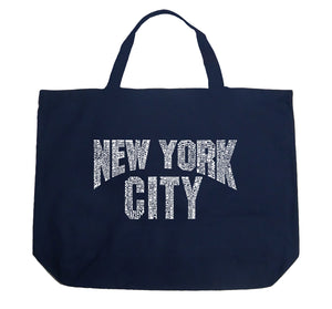 NYC NEIGHBORHOODS - Large Word Art Tote Bag