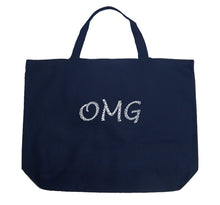 Load image into Gallery viewer, OMG - Large Word Art Tote Bag