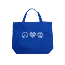 Load image into Gallery viewer, Peace Love Cats  - Large Word Art Tote Bag