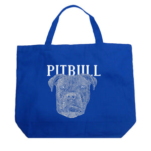 Pitbull Face - Large Word Art Tote Bag