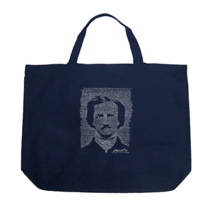 EDGAR ALLAN POE THE RAVEN - Large Word Art Tote Bag