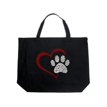 Load image into Gallery viewer, Paw Heart - Large Word Art Tote Bag