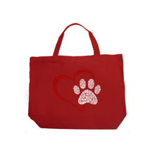 Load image into Gallery viewer, Paw Heart - Large Word Art Tote Bag