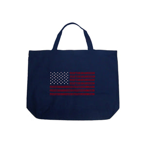 Proud To Be An American - Large Word Art Tote Bag