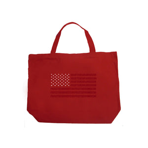 Proud To Be An American - Large Word Art Tote Bag