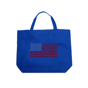 Proud To Be An American - Large Word Art Tote Bag