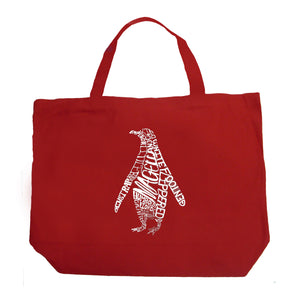 Penguin - Large Word Art Tote Bag