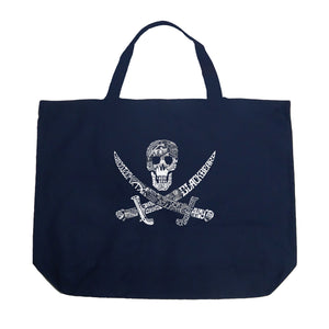 PIRATE CAPTAINS, SHIPS AND IMAGERY - Large Word Art Tote Bag