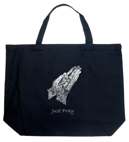 Prayer Hands - Large Word Art Tote Bag