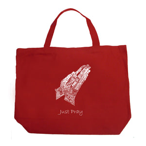 Prayer Hands - Large Word Art Tote Bag