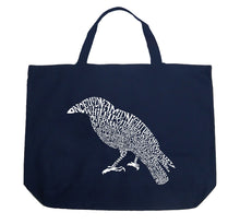 Load image into Gallery viewer, Edgar Allan Poe&#39;s The Raven - Large Word Art Tote Bag