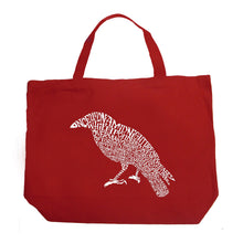Load image into Gallery viewer, Edgar Allan Poe&#39;s The Raven - Large Word Art Tote Bag