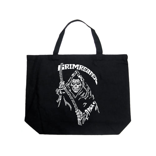 Grim Reaper  - Large Word Art Tote Bag