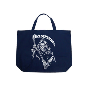 Grim Reaper  - Large Word Art Tote Bag