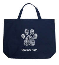 Load image into Gallery viewer, Rescue Mom - Large Word Art Tote Bag