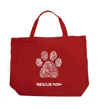 Load image into Gallery viewer, Rescue Mom - Large Word Art Tote Bag