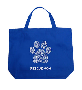 Rescue Mom - Large Word Art Tote Bag