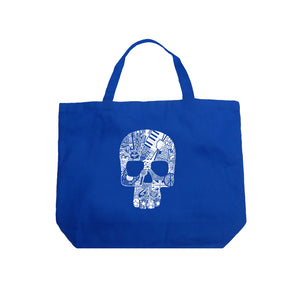 Rock n Roll Skull - Large Word Art Tote Bag