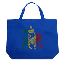 Load image into Gallery viewer, One Love Rasta Lion - Large Word Art Tote Bag