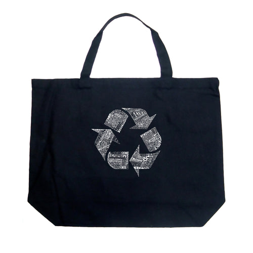 86 RECYCLABLE PRODUCTS - Large Word Art Tote Bag
