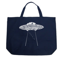 Load image into Gallery viewer, Flying Saucer UFO - Large Word Art Tote Bag