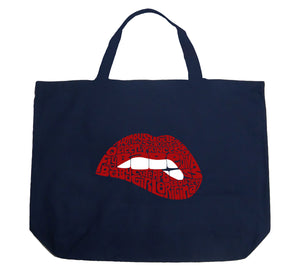Savage Lips - Large Word Art Tote Bag