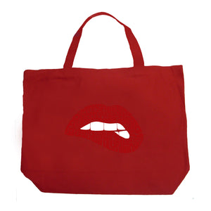 Savage Lips - Large Word Art Tote Bag