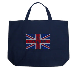 God Save The Queen - Large Word Art Tote Bag