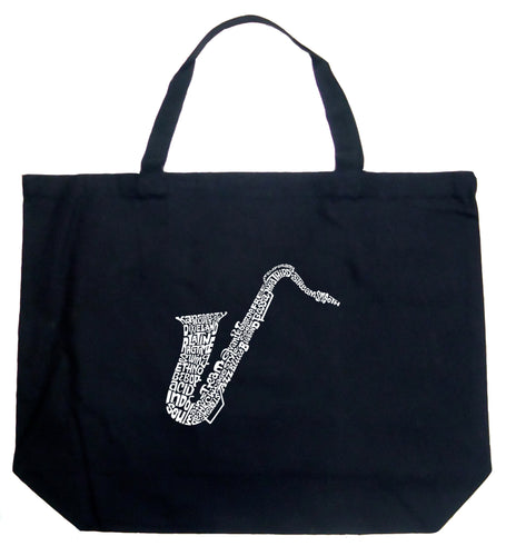 Sax - Large Word Art Tote Bag