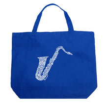 Load image into Gallery viewer, Sax - Large Word Art Tote Bag