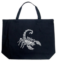 Load image into Gallery viewer, Types of Scorpions - Large Word Art Tote Bag