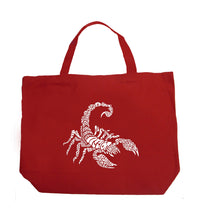 Load image into Gallery viewer, Types of Scorpions - Large Word Art Tote Bag