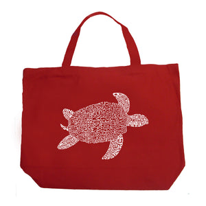 Turtle - Large Word Art Tote Bag