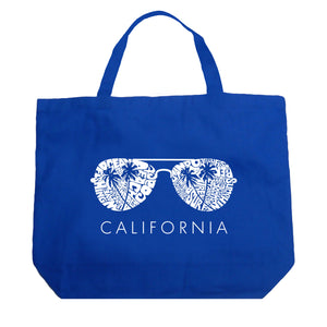California Shades - Large Word Art Tote Bag
