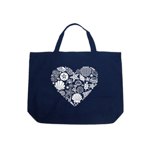 Sea Shells - Large Word Art Tote Bag