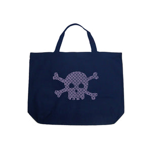 XOXO Skull  - Large Word Art Tote Bag