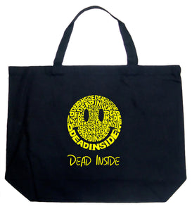 Dead Inside Smile - Large Word Art Tote Bag