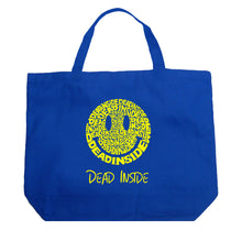 Load image into Gallery viewer, Dead Inside Smile - Large Word Art Tote Bag