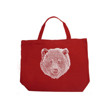 Load image into Gallery viewer, Bear Face  - Large Word Art Tote Bag